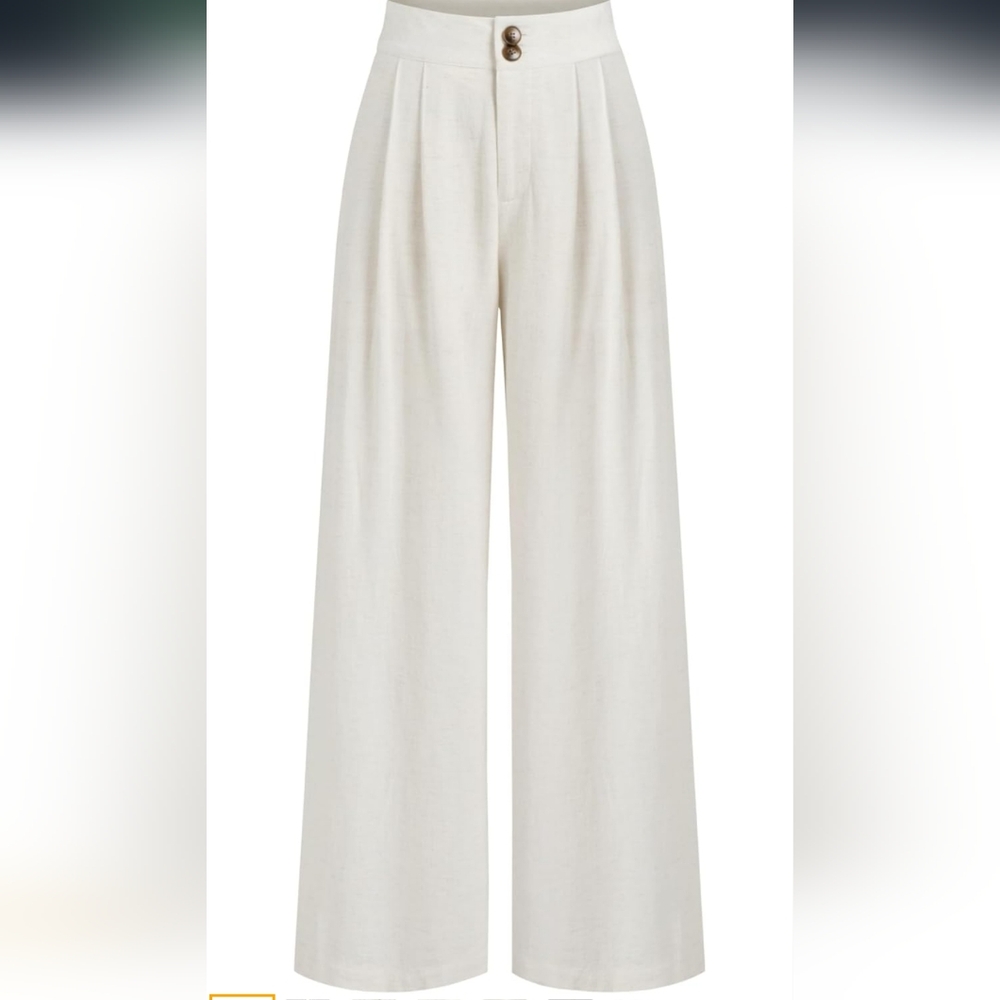Linen Blend Wide Leg High Waist Lounge Pant